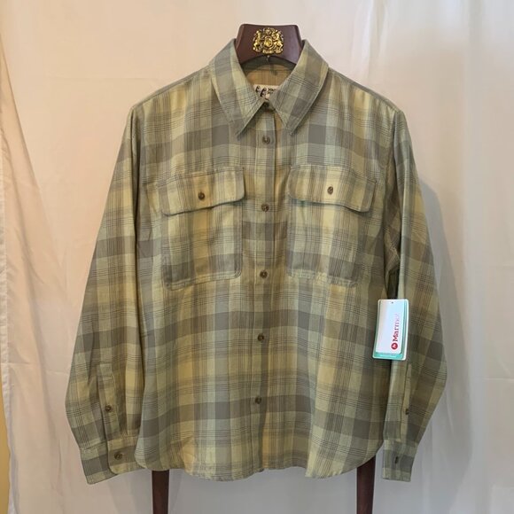 Marmot Women Fairfax Lightweight Boyfriend Flannel Shirt Wheat Large NWT Outdoor - Picture 1 of 11